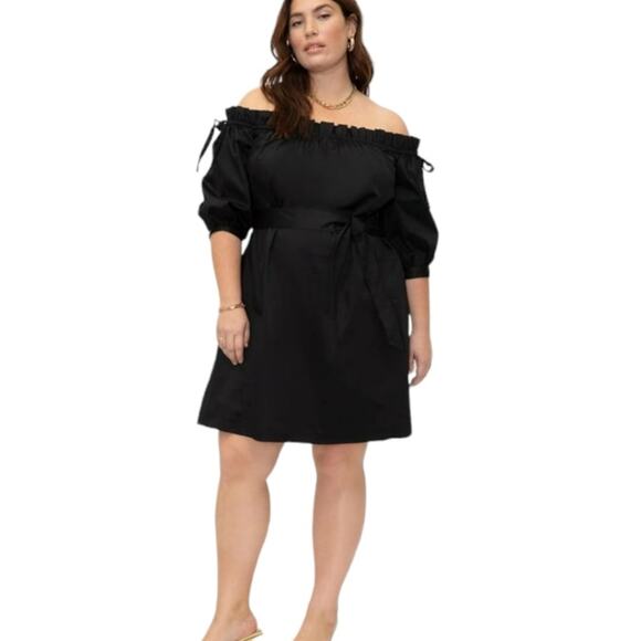 Eloquii Dresses & Skirts - ELOQUII Women's Plus Size Trapeze Off The Shoulder Black Dress Size 26 NWT